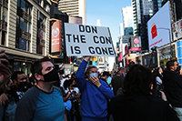 Election celebrations in Times Square, New York, Richard Moore